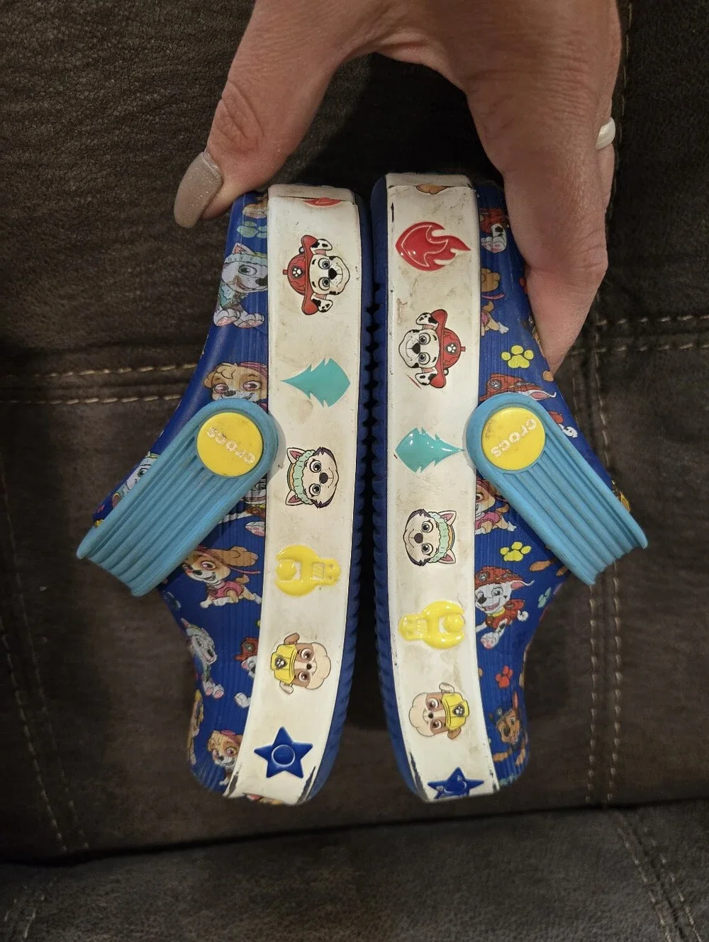 Paw Patrol Blue Kids Crocs with Light Blue Strap